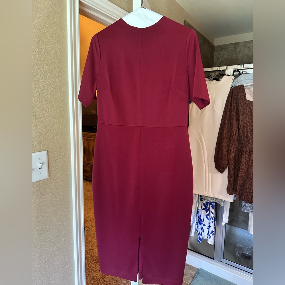 Burgundy Dress with front slit